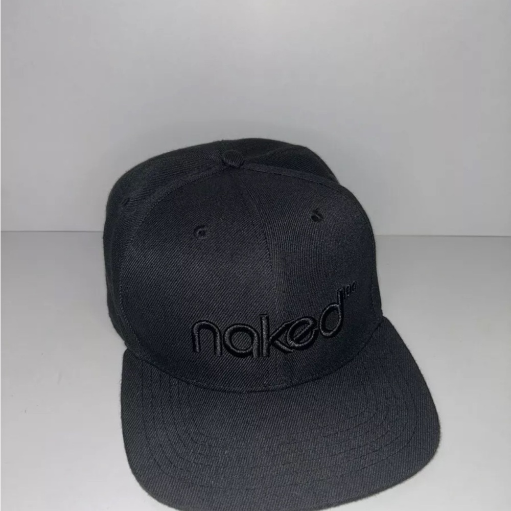 Naked 100 Vape Cap Hat Black Embroidered Logo Snapback Adjustable Black On Black
